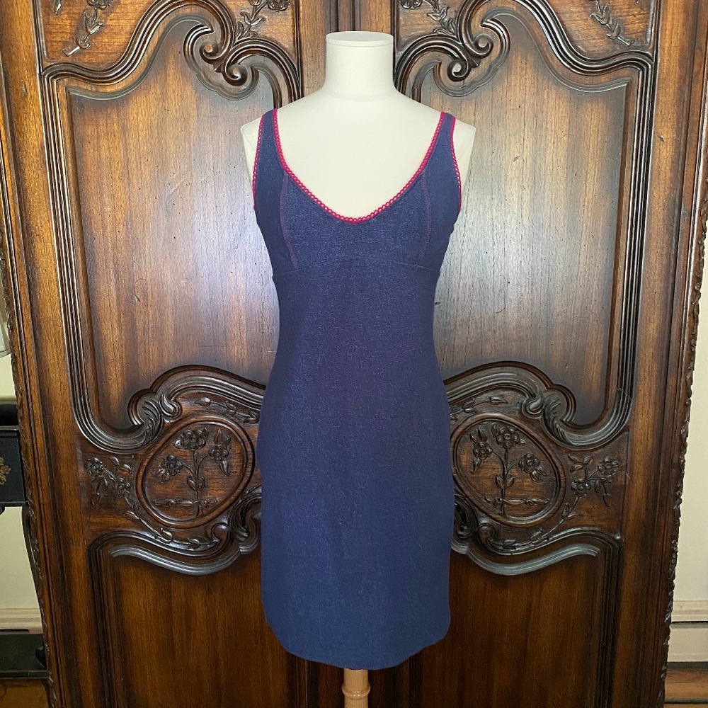 Women's Victoria Secret Blue & Fuchsia Trim Bodycon Dress Size XS